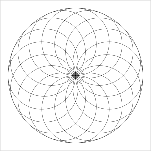 graphic of a set of circles inscribed between the center point and the radius of a larger circle