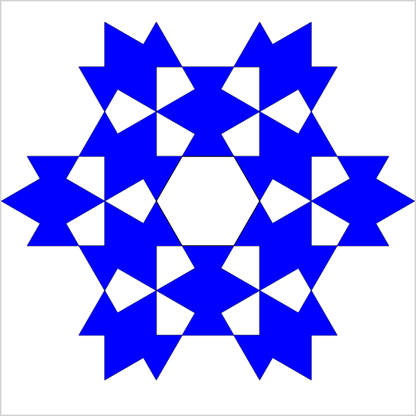 Mamluk by Steven Naifeh. Series of vase shaped polygons to form about an open hexagon.