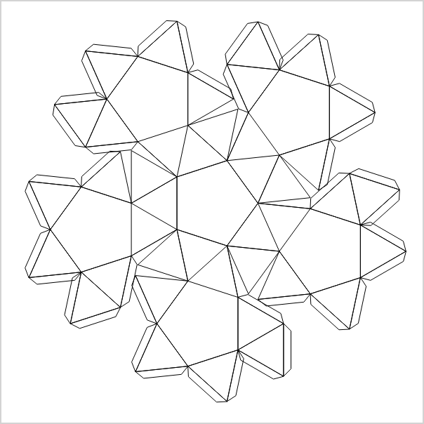 model of half a snub icosahedron