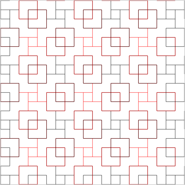 A drawing of a set of overlapping squares.