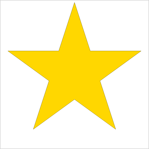 A large yellow five pointed star.