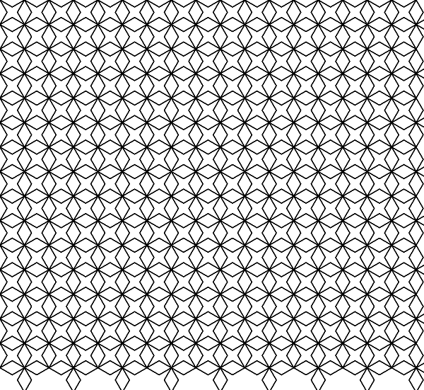 tessellating pattern made by forming four rhombus to form a central
    four-pointed star shape