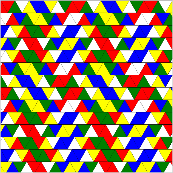 A tiling using equilateral triangles.