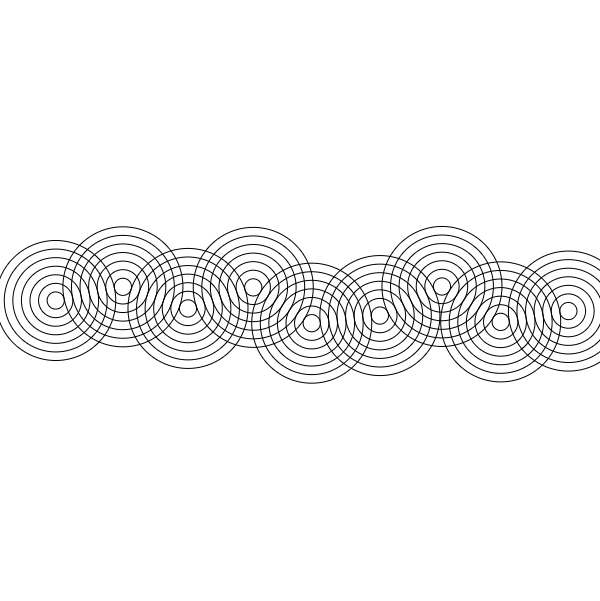 a several sets of concentric circles which intersect with the
      adjacent set.